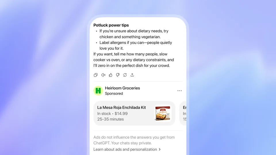 💸 ChatGPT is getting ads: You’re no longer the user, you’re the product.